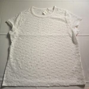 Aerie White Textured Lace Tee